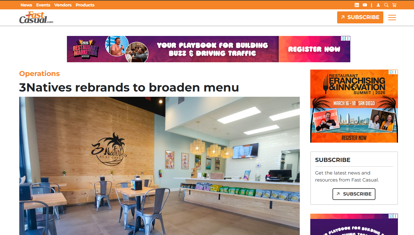 3Natives rebrands to broaden menu